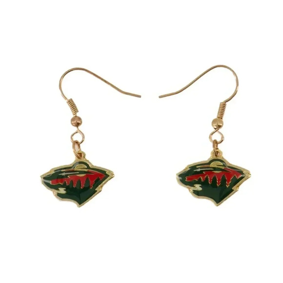 NHL - Minnesota Wild Earrings/Necklace Combo (WILEARNEC) - Picture 2 of 3